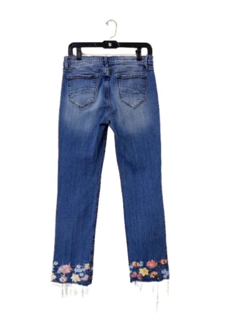 Driftwood Colette Embroidered Frayed Hem Crop Jeans Women’s Size 30 Boho Floral - Picture 3 of 6